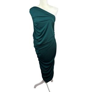 PrettyLittleThing one shoulder dress, size 16, bodycon, ruched, party, cocktail